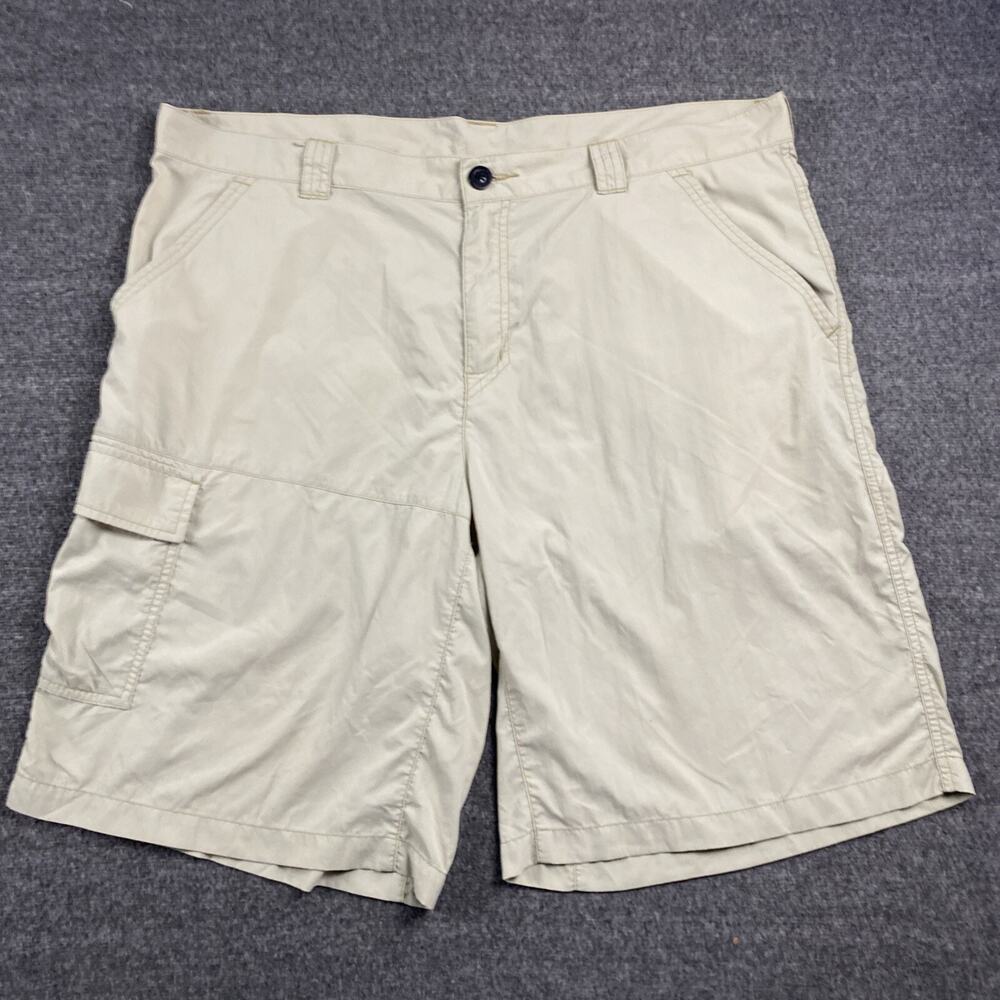 Columbia Cargo Fishing Shorts Men's 40 Beige Hiking Omni-Shade Performance‎